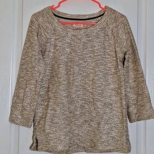 Lou & Grey Knit Sweater, 3/4 Sleeves, w/ Gold - S